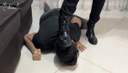 Nara boot stomps Hex's face until he learns his lesson (720 EN-sub) - Foot Domination - Boot Domination - Shoe & Boot Worship - Foot Fetish - Domination
