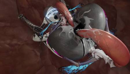 Lara Croft was impregnated by multiple members. parasite breeding season.