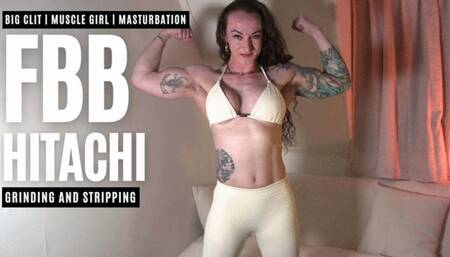 Muscle Girl Flexing, Stripping, and Hitachi Grinding 720p