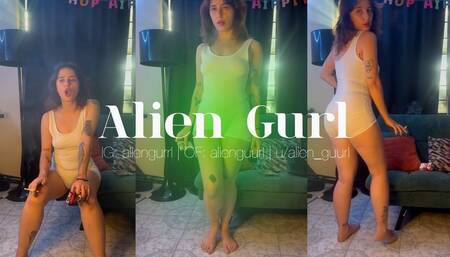 Smoking a Red Marlboro and showing off on my White Onezie | Alien Girl
