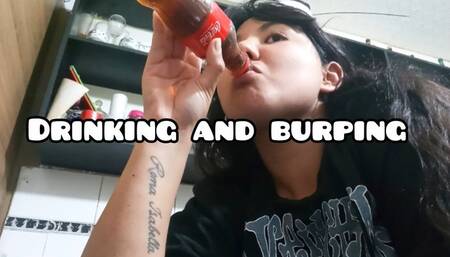 Drinking Coca-Cola and burping