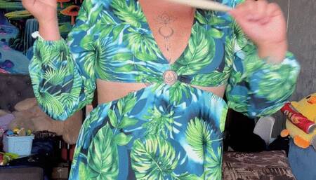 balloon stuffing dress poping big cristall with neck