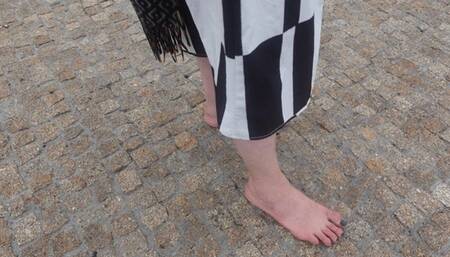 Walking barefoot in an island