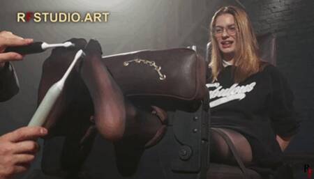 Brittany - Sexy Secretary Nylon Foot Tickling in Stocks (UHD 4K MP4)