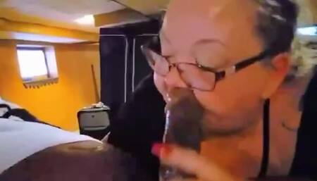BBC Cumming on the Toxic Piggys Glasses After Sloppy Deepthroat