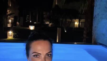 Stepmother Smoking Topless in the Super Cold Pool - Dunhill White 100