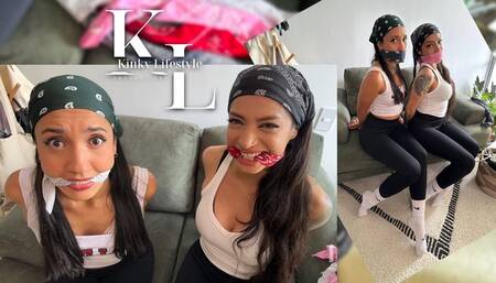 Mara Wheedles Lucia for Some Bandana Gag Fun