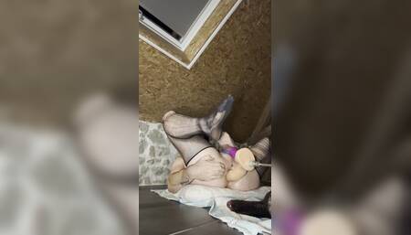 IN BALACLAVA AND NYLON JUMPSUIT AND HUGE DILDO FUCK MACHINE 2