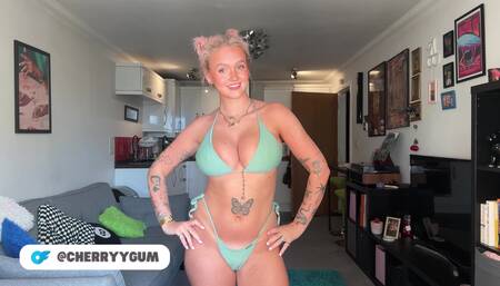 European HUGE TITS public changing room micro bikini