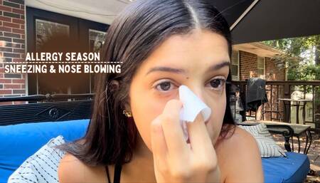Allergy Season Sneezing & Nose Blowing Feat Aria Nicole 4K