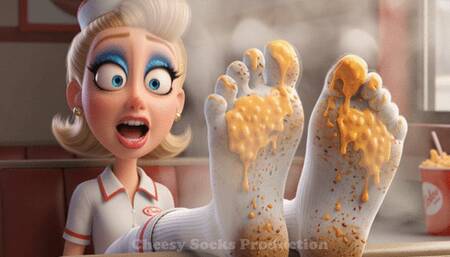 HOT CHEESY STINKY FASTFOOD SOCKS