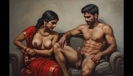 Desi stepmom teaches her stepson to fuck and creampie