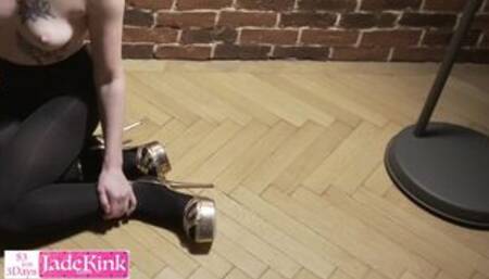 Break wall dark room BDSM bondage sex