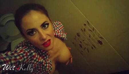 Hot MILF POV Toilet Club Masturbation