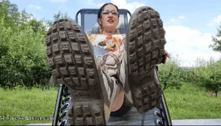 Smelly feet and dirty socks from hiking boots