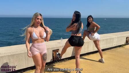 A group of friends eager for sex fucks a Spaniard they meet on the beach - Mariana Martix.