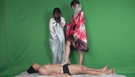 Two goddesses stomping on humiliation, stomping on cocks!