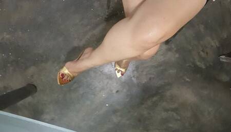 High heels dangle and sway from the rich feet of a given woman (2)
