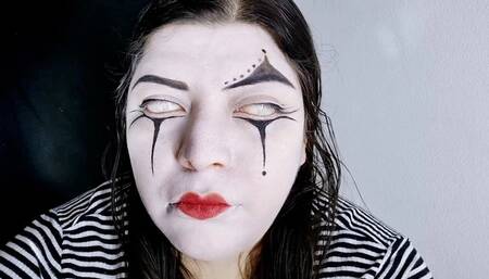 Mime girl rolling eyes