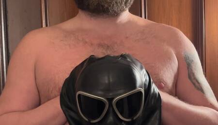 Jerking Off While Gagged under a Gas Mask