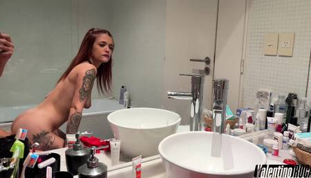 I Made My Best GirlFriend Undress For Me In The Bathroom and We Fuck After -Mile Gomez & Mr. Roca