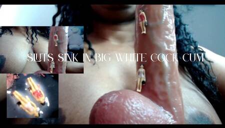 Stepsisters Sink In Big White Cock JOI Cum - Ebony Unaware Giantess Mael