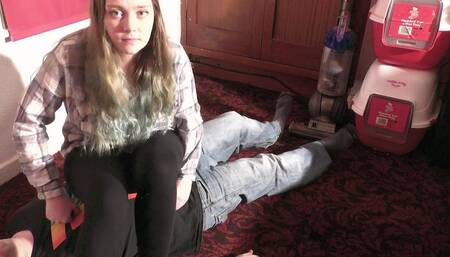 Sophie Sits On Her Slave & Paints Her Fingernails