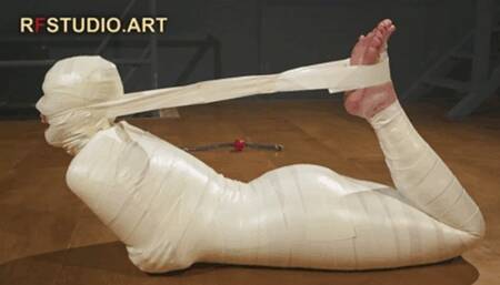 Astrid in a Sleek Microfoam Cocoon Part 2 - Full Body and Head Mummification, Hogtie, and Bare Soles Exposed (FULL HD MP4)