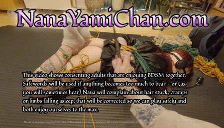 Bound sensory deprivation with dildo and vibrator in chastity belt [4k]