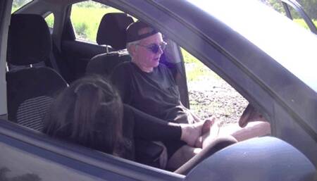 Foot sex in car (HD)