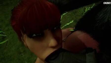 Милфа с огромными сиськами трахает монстра-нежить 1 серия