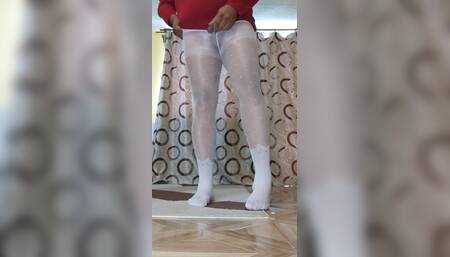 White pantyhose for teen