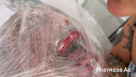 Sealed for Her Pleasure - Cling Film Kissing Session