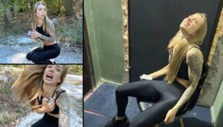 Curious Chloe is chased and glued to a chair