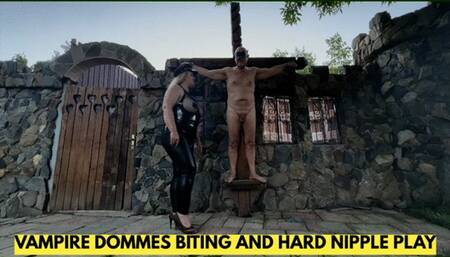 VAMPIRE DOMMES BITING AND HARD NIPPLE PLAY MOBILE VERSION