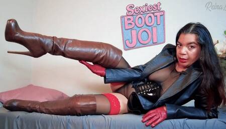 Sexiest leather boots JOI - Reina leather POV