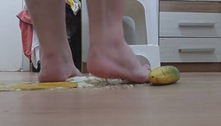 “Crushing Pizza and Cucumbers – Tasty Destruction Under My Bare Feet”