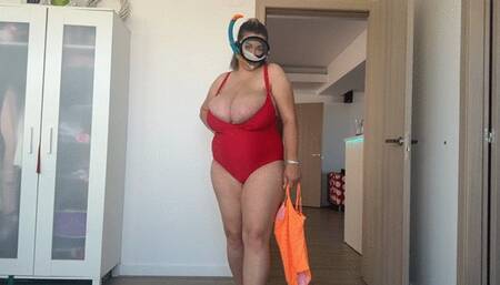 Dominant Scuba Step-Mommy gives you JOI