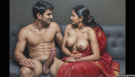 Indian banglore aunty Priya fucking with her husband's friends