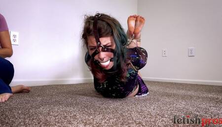 Emily Addams Writhes and Squeals and Enjoys Tight Rope Bondage