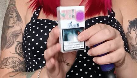 val play with cigarette and foil balloons