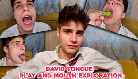 Fake doctor explore hot twink mouth and play with his tongue - David