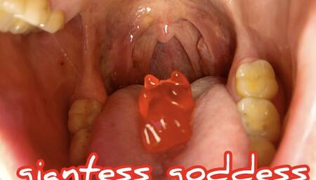 Giantess goddess falls into temptation and eats her tiny friend