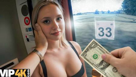 HUNT4K. Blonde babe sucked a cock in the TRAIN STATION WC!