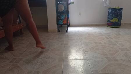 Chubby records herself and sends me a video cleaning in a thong 4