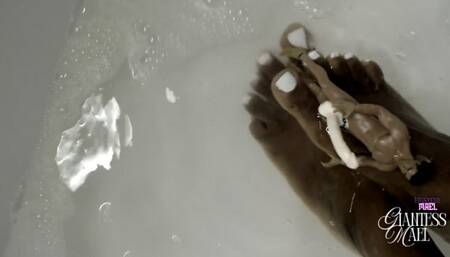 Spy Neighbor Stuffed In Pussy Vore After Falling In Giantess Bath Tub