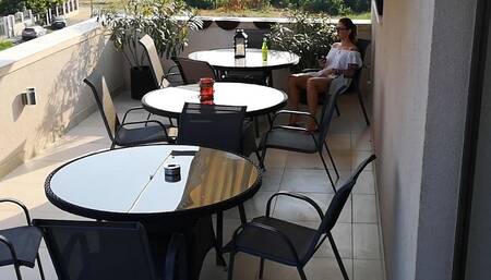 Watching My Neighbor Masturbating on Terrace