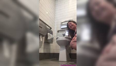 Horny Big Ass MILF Using Public Toilets