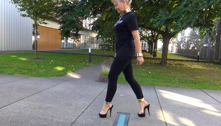 Neele - Black Butt Leggings and Clear Mules - mp4 1920x1080