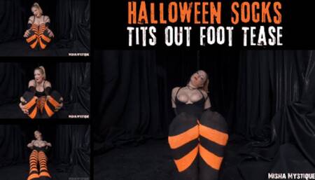 Halloween Socks Tits Out Foot Tease - mp4
